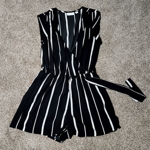 Black and off white romper (shorts)